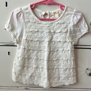 Matilda Jane Eyelet Ruffle Front Top